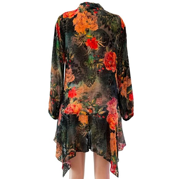 173. Johnny Was Rossi Burnout Tunic Black Small - Picture 3 of 5